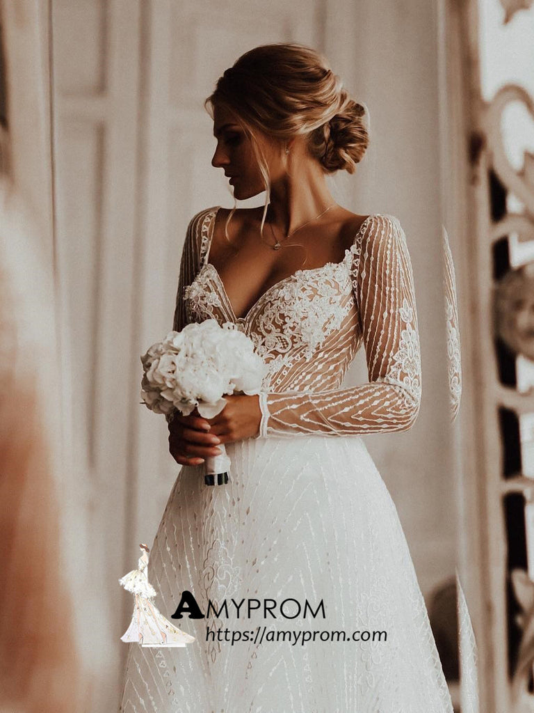 Romantic Wedding Dresses A-line Lace ...